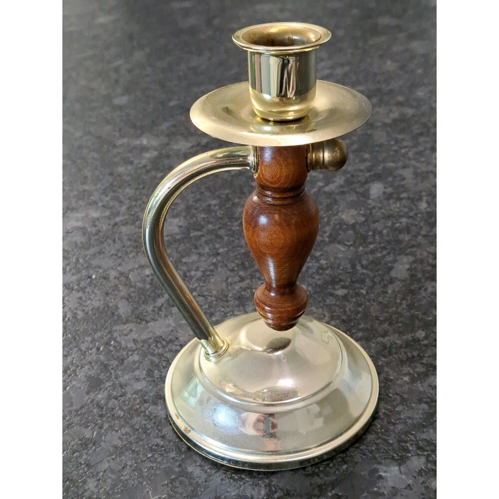 Vintage Home Interiors Gifts Wood and Metal Candle Holder Sconce Holder w/Handle